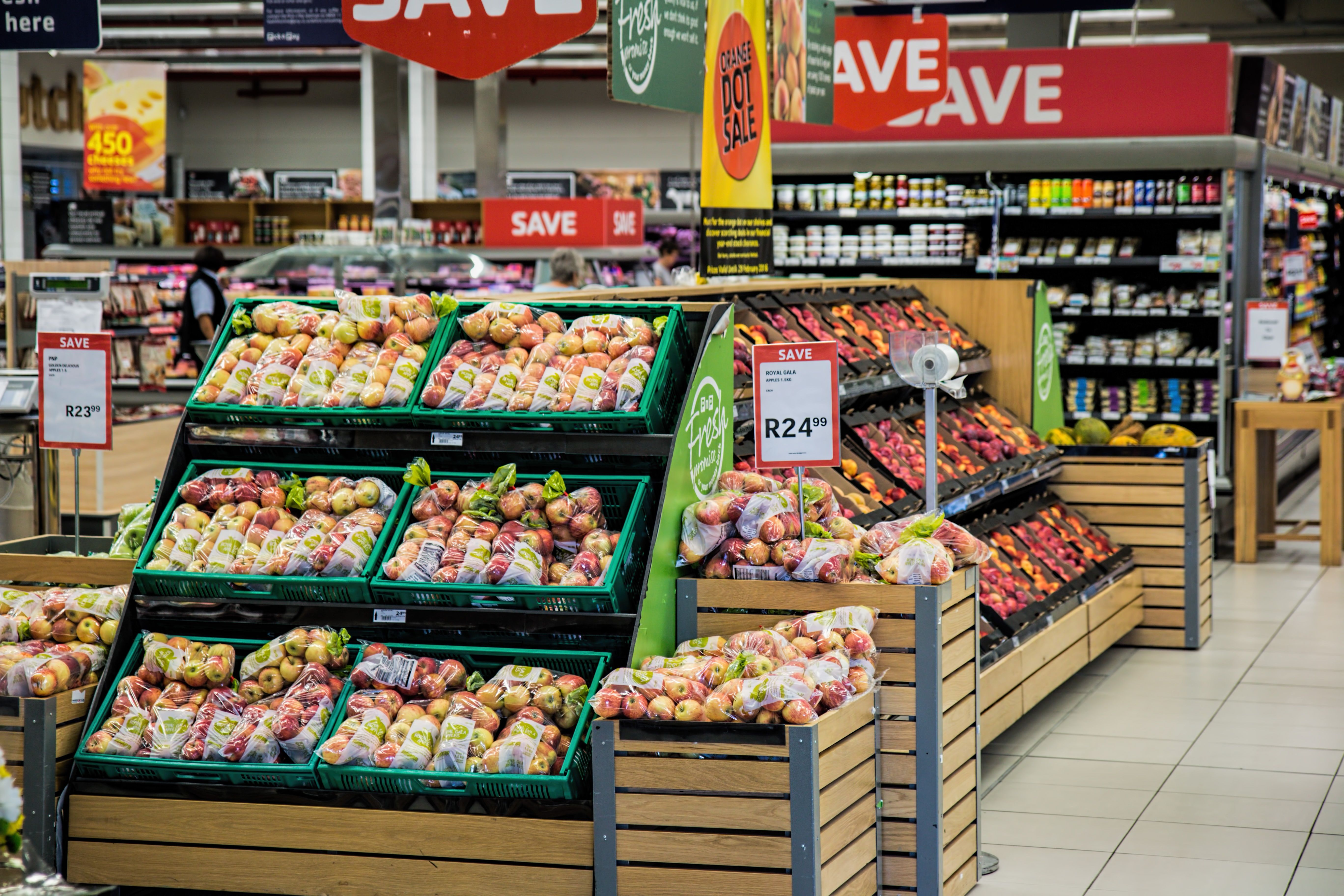 Fresh fruits and vegetables